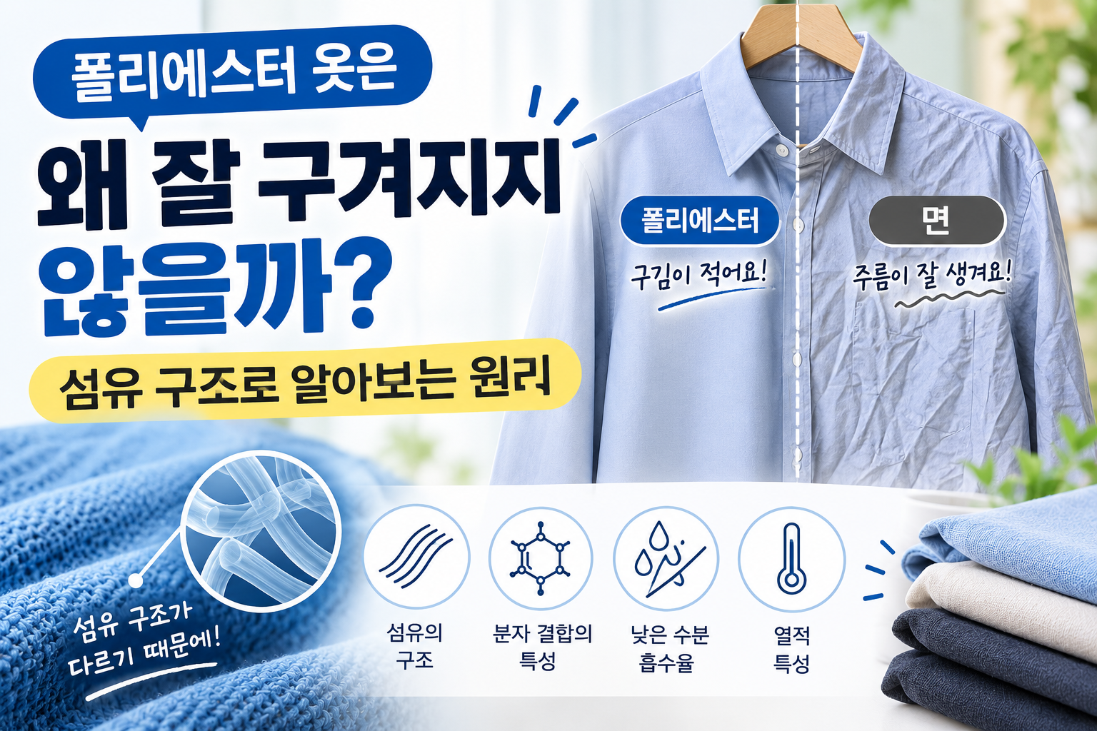 폴리에스터 구김 방지 원리